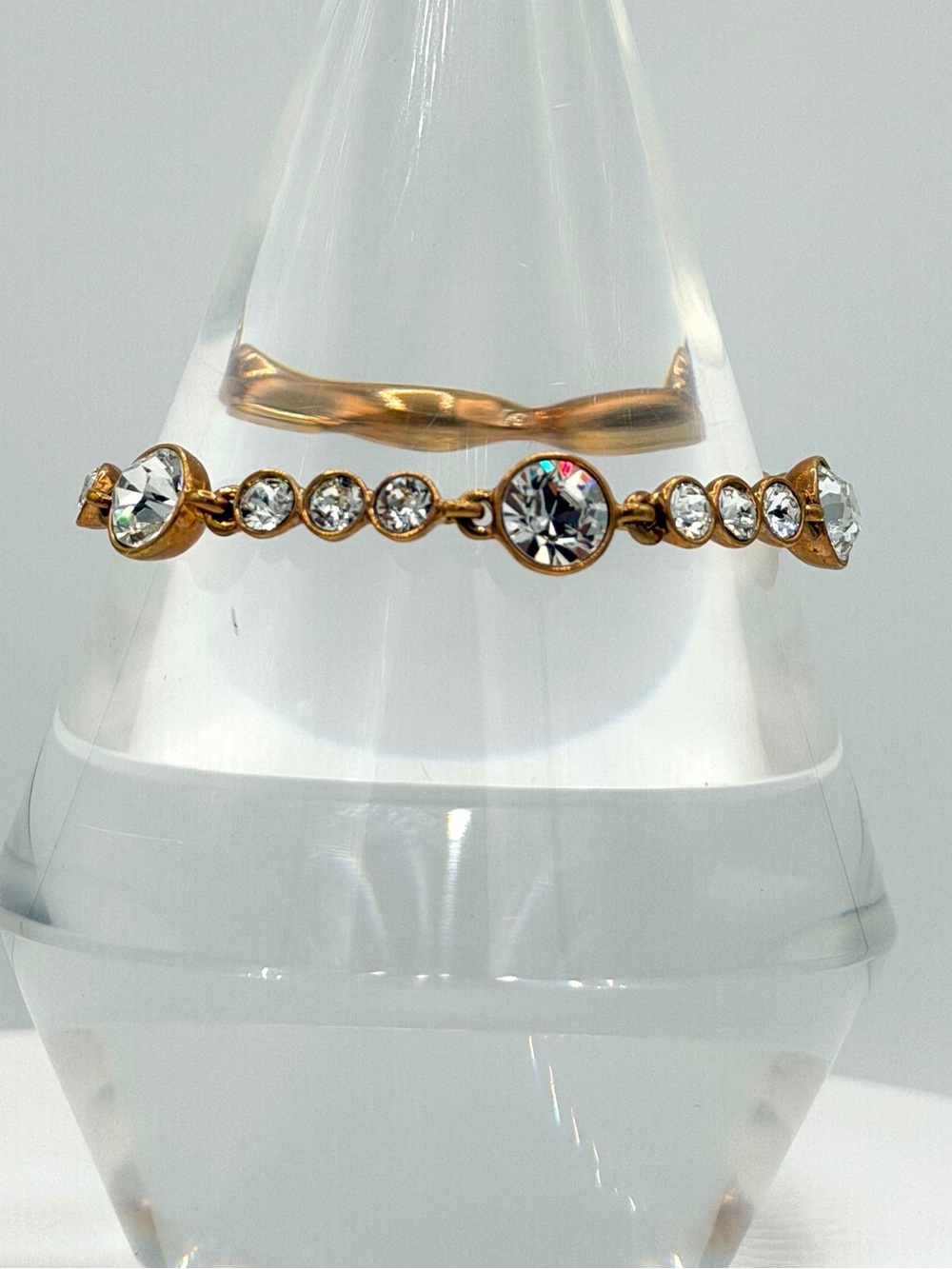 GIVENCHY Gold Plated Clear Crystal Women’s Bracelet Certificate of Authenticity